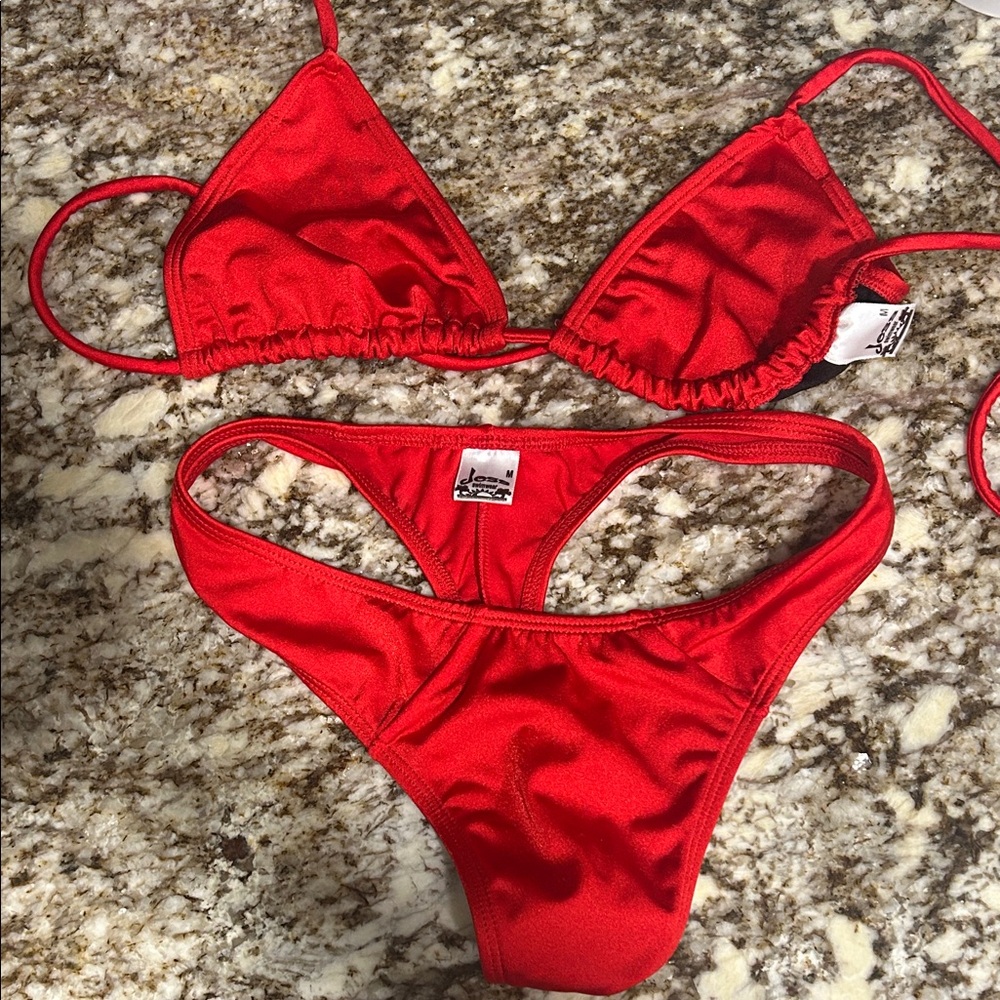 Sexy Red Thong Bikini Set